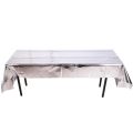 Silver shinny foil table cover 137cm by 183cm. 