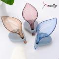 TRENDLY  Soap holder Dish Leaf Decorative Drainage Soap Holder Shower with Suction Cups Anti-Collision, Plastic Self Draining Soap Saver for Bathroom, Bar Soap Tray Kitchen Sponge Holder. 