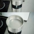 Round Stainless Steel Trash Can with Grid Ashtray Outdoor Dustbins Hotel Recycling Compost Bins Location Paper Storage Bins. 