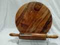 Wooden Chakla , Round Chapati Chakla, Perfect for Making Chappati at Home, Wooden Roti/Chapati Maker, Wood Rolling Chakla and Rolling Pin Set (Chakla Belan) Pin roller, dough making roller and chkla, roti maker chakla belan useful kitchen ite. 