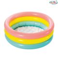 INTEX Sunset Glow Baby Pool 2ft (24" x 8.5" )  With Air Pump, 10pcs Balls & 2 Repair Patch Swimming Tub For Bath - Swimming Tub For Bath - Inflatable Pool Sunset Glow Baby Pool For Kids Inflatable Kids Bath Tub For Children - Swimming pool for kids. 