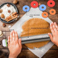 SAKURA 17Inch Stainless Steel Adjustable Rolling Pin Silicone Baking Mat Non-Stick Fondant Dough Rolling Pad Oven Liner Kitchen Utensil. 