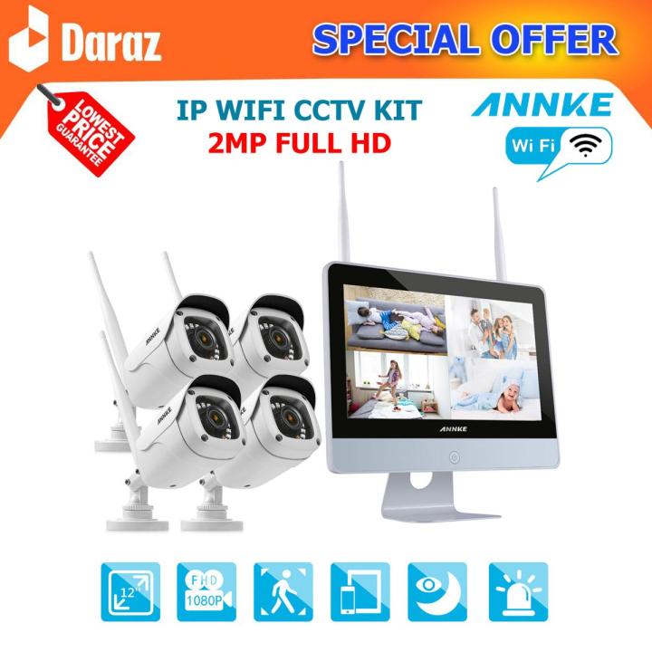ANNKE 1080P Wireless Wifi 4 CCTV Cameras Package Kit