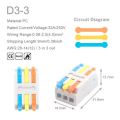 Mini Quick Wire Connector Universal Compact 2/3 Pin Splicing Push-in Terminal Block 1 in multiple out with fixing-Hole Mini Quick Wire Conductor. 