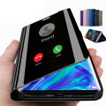 Smart Mirror Flip Phone Case For Redmi Note 10 10S 12 12S 13 Pro Plus 4G 5G 10C 12C Back Cover Cases. 