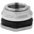 Water Tank Connector Water Pipe Connector Adapter Bulkhead Fitting SUS304 Stainless Steel Thru-Bulk Fitting for Rain Barrels,Aquariums 1.2inch. 