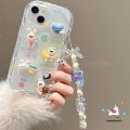 Cute Duck 3D Doll Case Compatible for IPhone 14 XR X 11 7Plus 13 12 Pro Max 6 7 6s 8 Plus XS Max SE 3D Wavy Curved Edge Cute Steric Bear Rabbit Cover With Little Bear Bow Lanyard. 