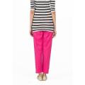 Pink Cotton Cigarette Pant For Women. 