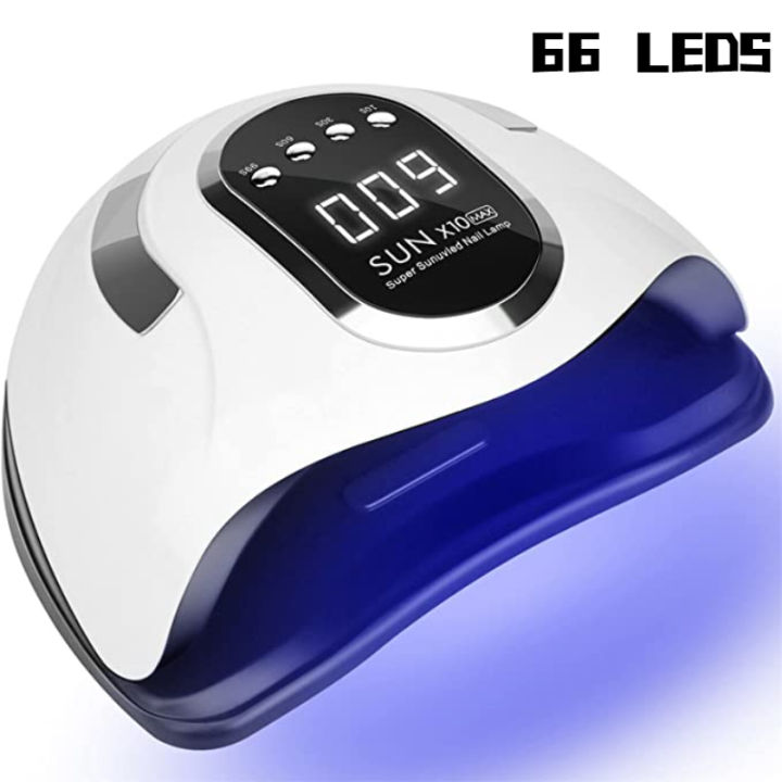 Sun X10 Max UV LED Nail Lamp for Fast Drying Gel Nails Polish 66 LEDS 280W Nail Dryer Professional Manicure Salon Tool Outlier