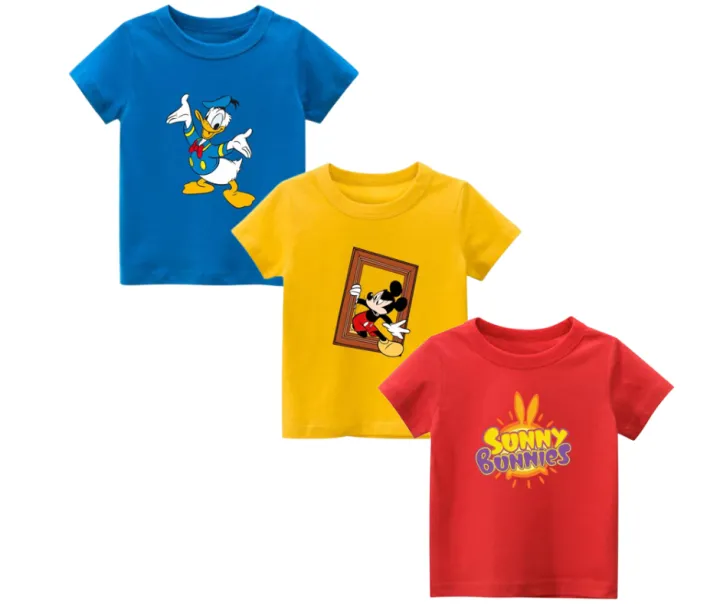 Pack%20of%203%20Printed%20Half%20Sleeve%20Tshirts%20for%20Kids%20(Blue%20Donald,%20Yellow%20Mickey%20Window,%20Red%20Sunny)%20-%20Image%205