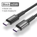 Kuulaa 65W PD USB Type-C Cell Mobile Phone Tablet Fast Charging Cable 1M. 
