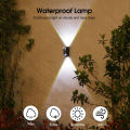 Auoyo  Solar Outdoor Lighting Wall Light Solar Outdoor Waterproof Lamp Dual Head Up And Down Dual Color Luminescent High Brightness Wall  Spotlights Door Signs And Wall Lights. 