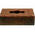 Wooden Tissue Peper Box - Hand Crafted Wooden with Floral Design. 