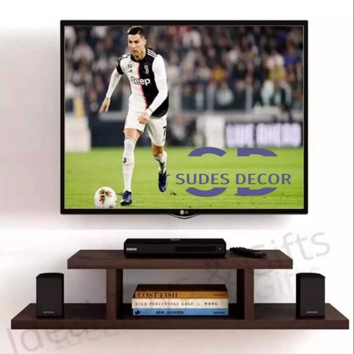 2 Tier Modern Wall Mounted Media Console Floating TV Shelf for Xbox One/PS4/Cable Box/DVD Players/Game Console Led tv shelf