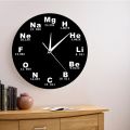 BEERIS Periodic Table of Elements Wall Art Chemical Symbols Wall Clock Educational ElementaL Display Classroom Clock Teacher's Gift Black. 