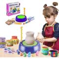 Pottery Wheel Pottery Studio Kit Educational Toy DIY Toy with Clay for Kids Air Dry Sculpting Clay and Craft Paint kit for Kids Educational Toy for Kids. 