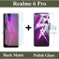 Realme 6 Pro Tempered Glass Screen Protector Polish Glass + Back Matte Protector Soft Skin Sheet Soft Film Protector For Realme 6 Pro. 