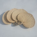 Summer Raffia Hand Fans Stylish 37cm Stringed Handmade Raffia Fans Natural raffia Farmhouse Palm Leaf Hand Fans for Wedding. 