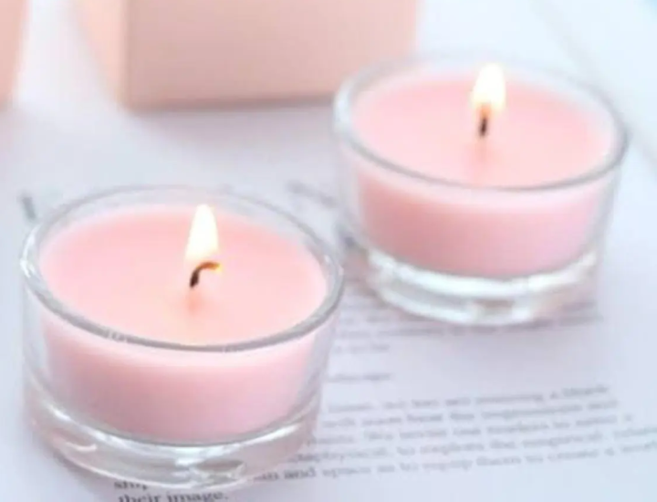 Pack of 2 Scented Glass Jar Candles in Rose fragrance | Daraz.pk
