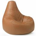 Luxurious Leather Sofa and Bean Bag camel brown for modern home. 