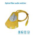 Microware 3 Way In / Out Digital Toslink Optical Audio Splitter Manual Switch with 2.6ft Fiber Optic Cable-Black. 