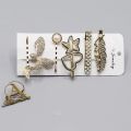 golden Rhinestone Hair Clips 6/pcs set  Hair Accessories. 