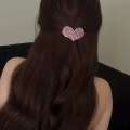 Tiktok Hot Super Beautiful Heart Rhie Side Bangs Broken BB Headwear Children's Flash Dia Love Hair Clip. 