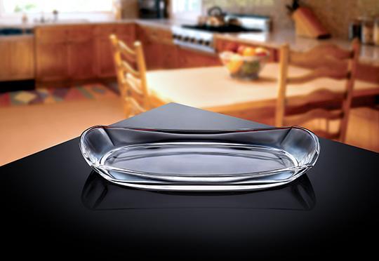 Mono Serving Dish-Rectangular-Transparent Glass