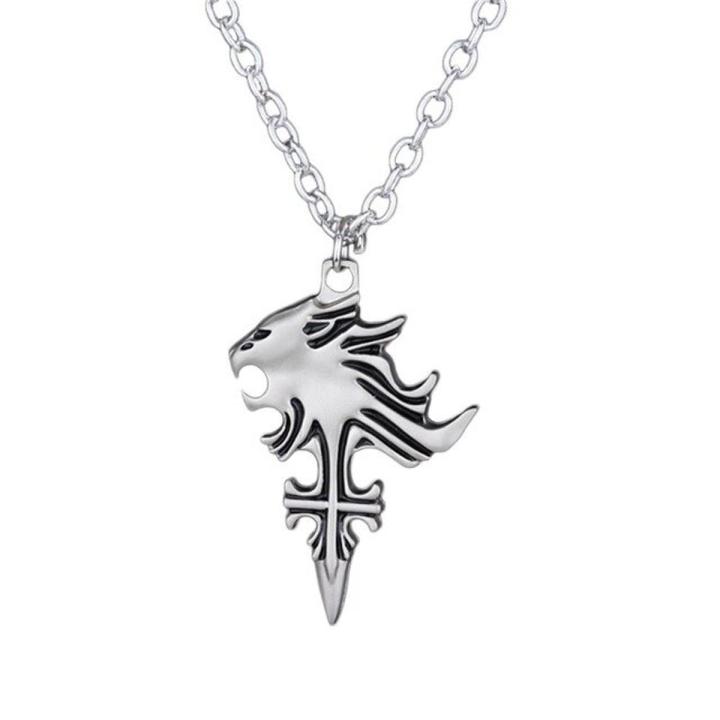 Final Fantasy Viii Necklace Sleeping Lion Heart Griever Squall Leonhart Lion Head Pendants Game Jewelry281373