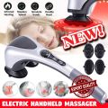Double Heads Heating Body Massager – Electric Facial Deep Tissue Fitness Massage Stick – Head Neck Waist Leg Muscles Pain Relief Massage Hammer – Handheld Deep Tissue massage – Full body Tapping Massager - Body Shaping Exercise Massaging machine. 