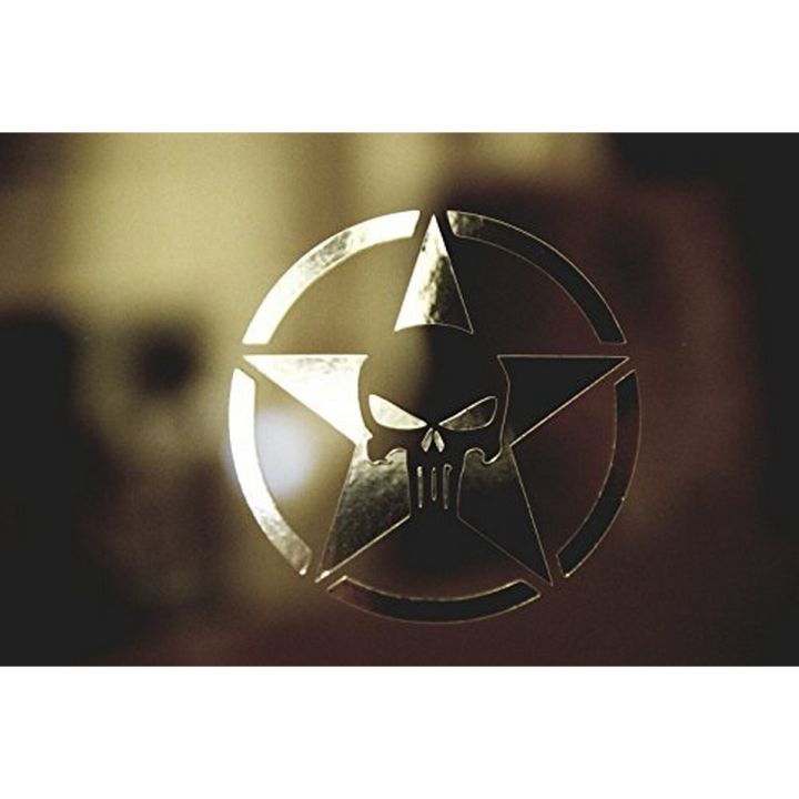 Punisher Skull (Silver Chrome) 10cmx10cm Car Sticker,Car Accessories, Stickers for Car