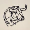 The Decoriya city -Bull Head Black Wall Sticker | Line Drawing Wall Accessories | Laser cut Metal Wall Decor, Cowboy Decor, Animal Portrait, Decal Sticker Wall Decor, Gift Room Decoration. 