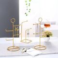 Customized Wrought Iron Jewelry Display Stand Table Top Hanging Becklace Stand Home Earrings Storage Rack Jewelry Stand. 