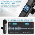 K9 Dual Wireless Lavalier Microphone for Upgraded Plug-Play Clip-on Shirt Lapel Mini Mic, External Auto-syncs Microphonefor Live Streaming YouTube, Vlogging, Interview Video Recording. 