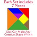 6 Set - 42 Pcs - Early Learning Educational Plastic Puzzle Tiles Geometric Pattern Shapes Jigsaw Puzzle Game Block Toy for Kids Boys girls Children  Brain Teaser Intelligent Montessori Colorful Tangram Puzzles Blocks Shapes Mini Toys. 