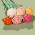Diy Rose Bouquet Vibrant Faux Rose Crochet Long Stem for Wedding Centerpieces Gifts Southeast Asian Buyers' Favorite Rose Flower Centerpiece. 
