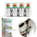 4Pcs/set Tire Pressure Monitor Pressure Gauge Cap Sensor Indicator Alert Monitoring Valve Stem Cap Tools Kit. 