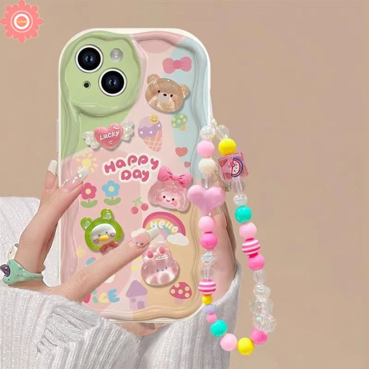 For Redmi 9T 12 9C NFC 10C 9 10A 12C 9A 10 A1 A2 Note 10 9 12 8 11s 10s 11 Pro Max Mi 11 12 Lite Poco X5 M3 Dopamine Cute 3D Doll Bear Rabbit Frog Animals Soft Case with Bracele