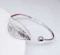 Frascati Silver Plated Leaf Charm Bracelets Bangles For Women Wedding Adjustable Bracelet. 
