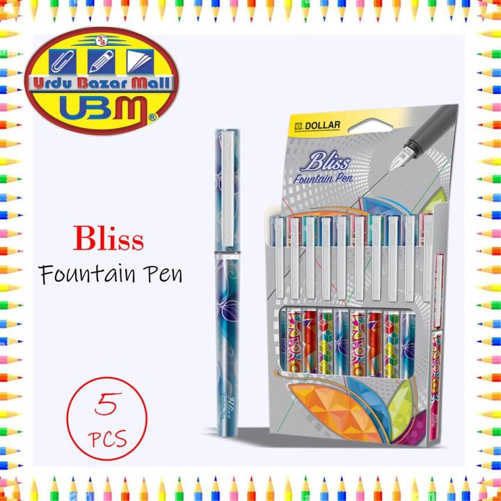 Dollar Fountain Pen, Original Fountain Ink Pen, Bliss Fountain Pens, 5 Pcs Fountain Pen for Students, Ink Pens, Fountain Ink Pens,