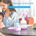 Premium Silicone Massage Pad Manual Milk Breast Pump with baby bottle (Single), Mass Hand Pump for Breastfeeding.. 