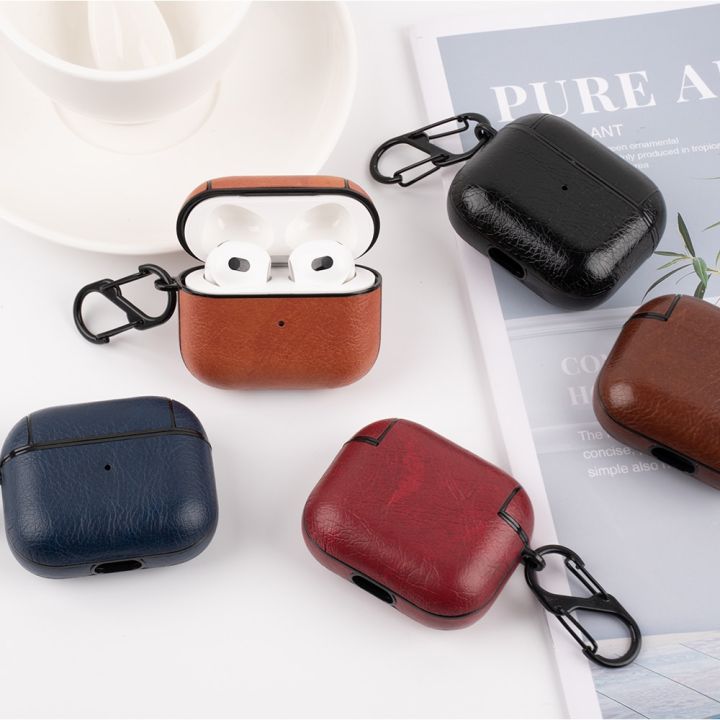 Airpods_3rd generation leather Case with hanging Clip | Protective leather case/cover for airpods 3