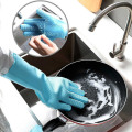 Highy Quality Cleaning Sponge Gloves, Dishwashing Gloves, Silicone Reusable Cleaning Brush Heat Resistant Scrubber. 