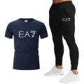 New Mens Collection With EA 7 Printed Trouser And T-Shirt Tracksuit For Mens Summer Collection 2023. 