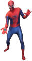 SPIDERMAN ADULT SIZE MORPHSUIT COSTUME WITH ATTACH MASK AND CAPE. 