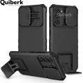 Quiberk for Samsung Galaxy S21 FE 5G Phone Case Slide Camera Cover Kickstand Hard Shockproof Armor Back Casing. 