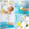Children's Electric Handheld Shower Head，Rainbow Cloud Spray Water Kids Bathtub Faucet Bathroom Accessory，Bathtub Water Game with Electric Shower Head and Sucker for Kids，for Infants Toddlers. 