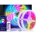RGB LED Strip Lights 15 Feet Self-Adhesive Waterproof Color Changing Remote Control Complete kit with 12V Adapter 2835. RGB Lights Strip for PC Gaming, Bedroom, Kitchen, and Home Decoration. 