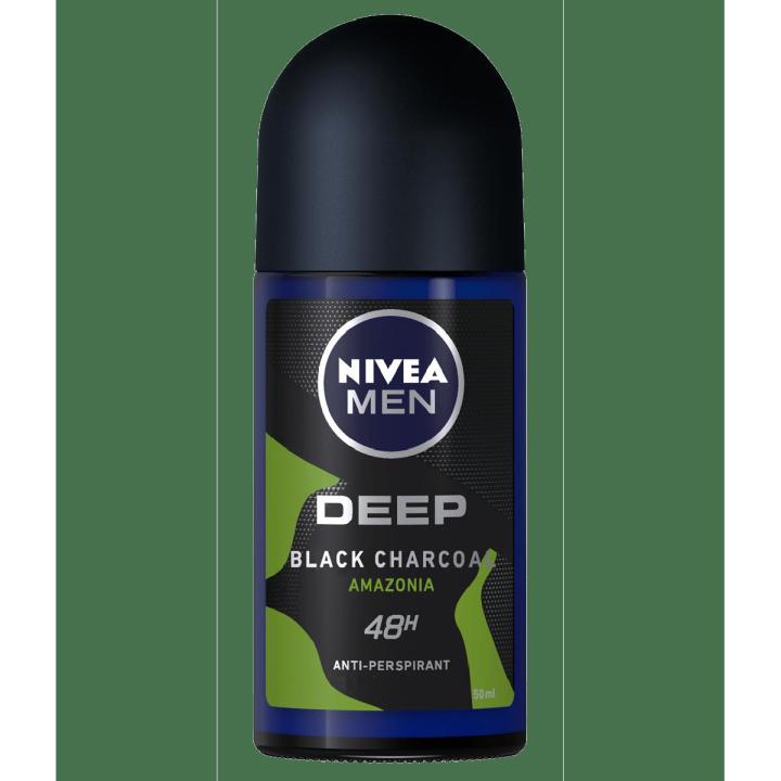 Nivea For Men Deep Amazonia - Black Carbon, active charcoal, Deodorant Roll-On Anti Perspirant, 48h 50ml