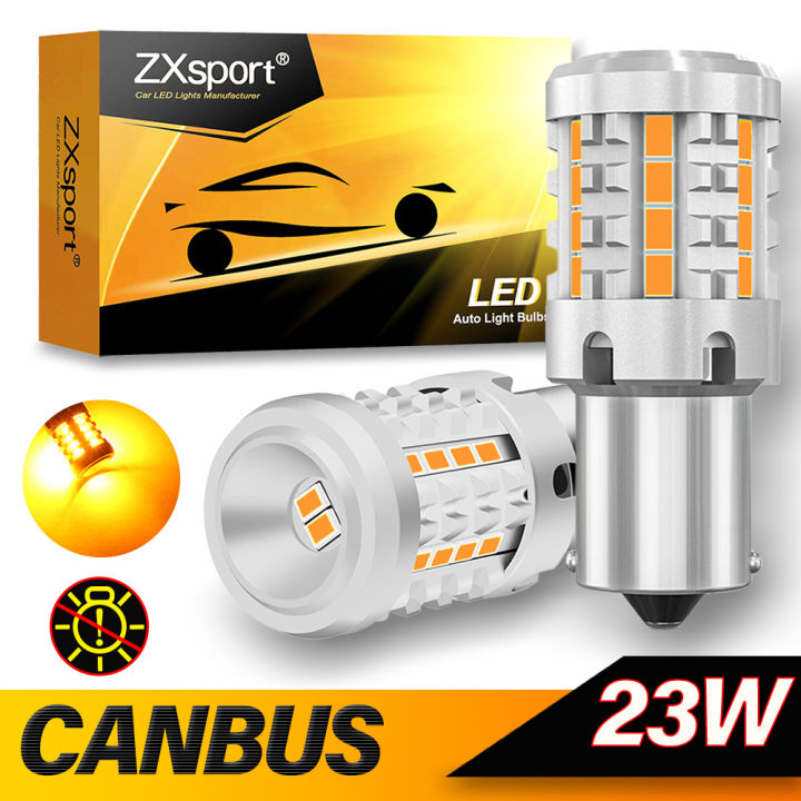 2Pcs No Hyper Flash Led Lights P21W Car Tuning Canbus Signal Lcheerfulamp 1156 BA15S PY21W BAU15S T20 7440 WY21W Amber Yellow 12V 24V